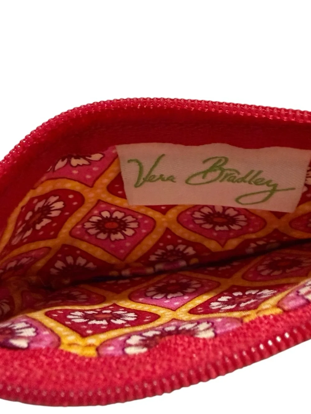 Vera Bradley ID Zip Case Keychain – Pink Floral Paisley Retired Print - Picture 5 of 7